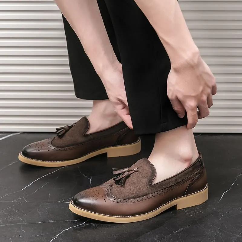 Men Business Dress Casual Fashion Elegant Formal ShoesSlip-on Evening Dress Loafers Party Tassel Leather Dress Shoes Wedding Shoes Men's Oxford Comfort Loafers Business Shoes