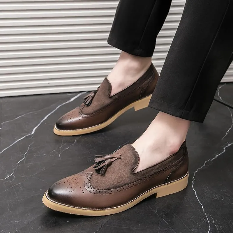 Men Business Dress Casual Fashion Elegant Formal ShoesSlip-on Evening Dress Loafers Party Tassel Leather Dress Shoes Wedding Shoes Men's Oxford Comfort Loafers Business Shoes