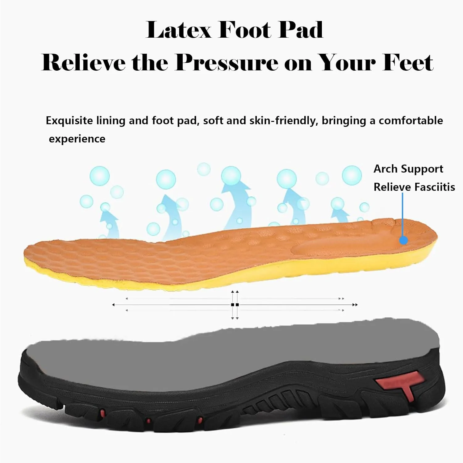 Men Slip on Loafers, Leather Hiking Shoes, Waterproof Causal Sneakers, Work Walking Slippers, Easy Wear on/Off, for Travel, Camping, Running