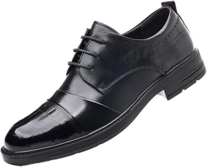 Men's Brogue Oxford Shoes Mens Patent Leather Formal Business Dress Shoes Classic Lace Up Brogue Shoes(10)