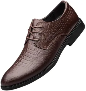 Men's Brogue Oxfords Shoes Modern Leather Business Casual Scale Pattern Formal Dress Shoes Comfortable Tuxedo Shoes Derby Shoes