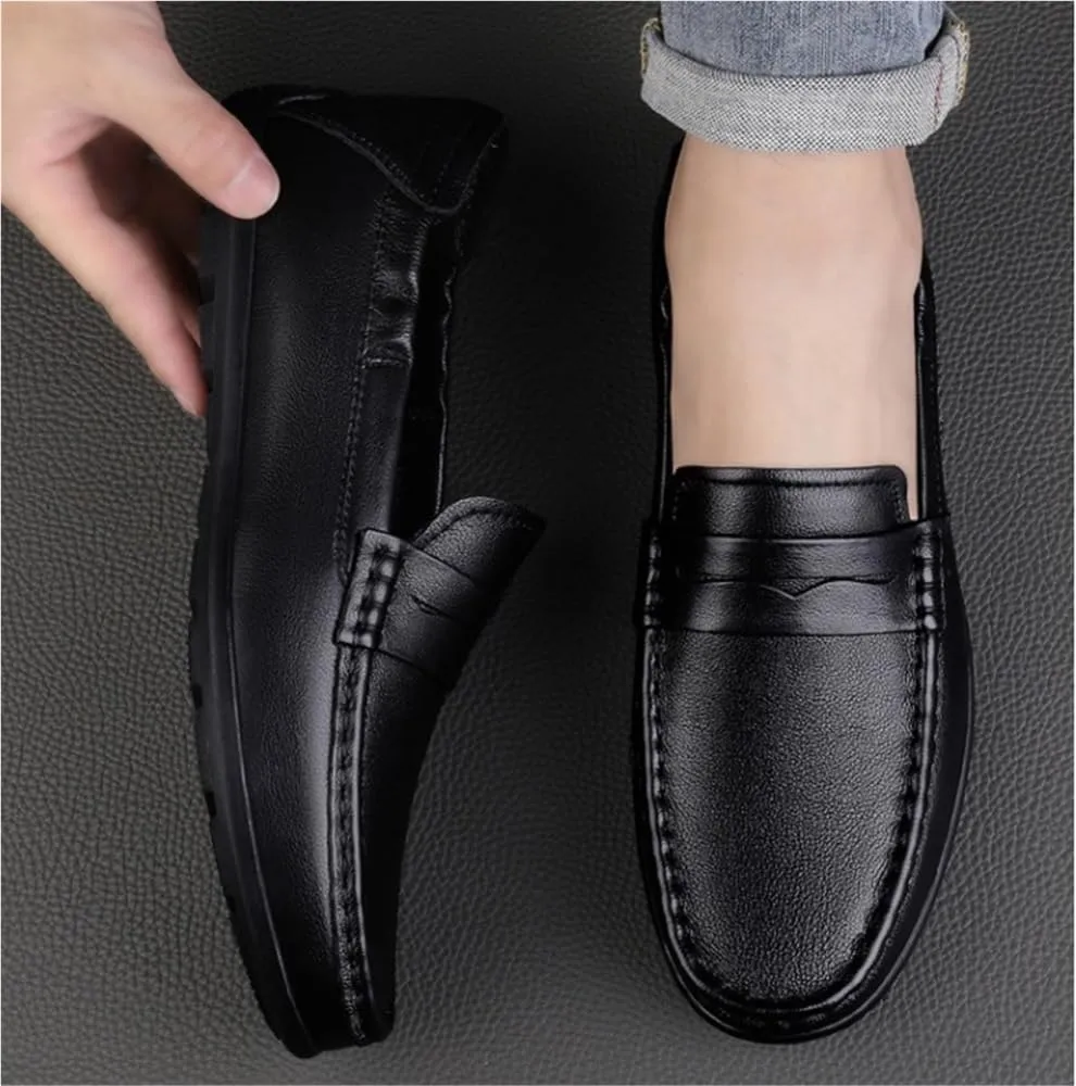 Mens Business Casual Loafers Leather Slip On for Office Work Wedding Comfortable Lightweight Dress Shoes