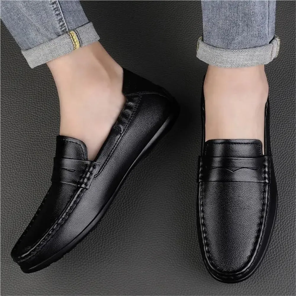 Mens Business Casual Loafers Leather Slip On for Office Work Wedding Comfortable Lightweight Dress Shoes