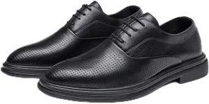 Men's Business Formal Wear Casual Shoe Men's Breathable Hollow Dress Shoes Mens Leather Shoes Black Soft Leather Soft Bottom Prom Wedding Tuxedo Best Man