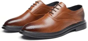 Men's Business Formal Wear Casual Shoe Men's Breathable Hollow Dress Shoes Mens Leather Shoes Black Soft Leather Soft Bottom Prom Wedding Tuxedo Best Man