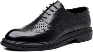 Men's Classic Formal Dress Shoes Men Breathable Casual Oxford Shoes Mens Lace-up Pointed Toe Tuxedo Shoes