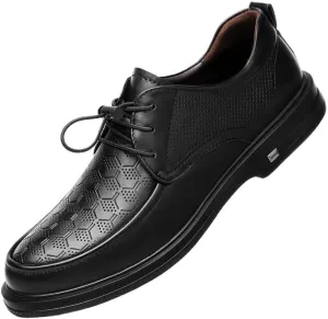 Men's Classic Formal Dress Shoes Mens Breathable Patent Leather Dress Shoes Modern Printed Wedding Office Work Derby Shoes(8.5)