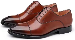 Men's Classic Lace-up Formal Oxfords Shoes Men Casual Pointed Toe Tuxedo Dress Shoes