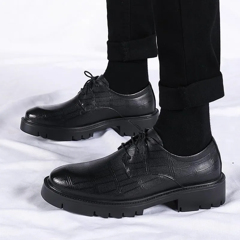 Men's Classic Leather Dress Shoes Men Formal Business Oxford Derby Shoes Wingtip Retro Brogue Shoes for Men(6.5)