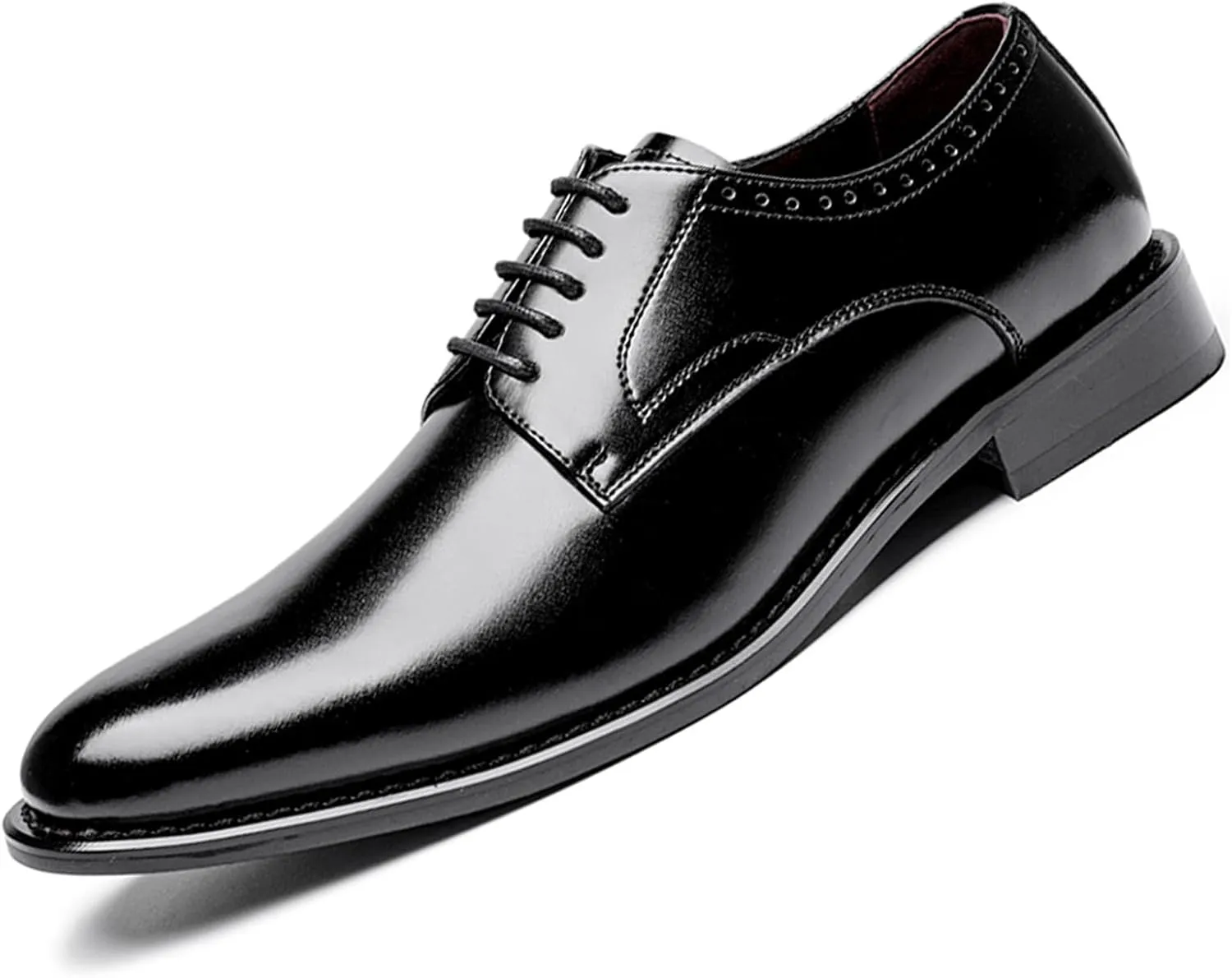 Men's Classic Leather Lace Up Dress Oxford Shoes Comfortable Low Heel Business Casual Shoes Modern Wedding Work Formal Shoes