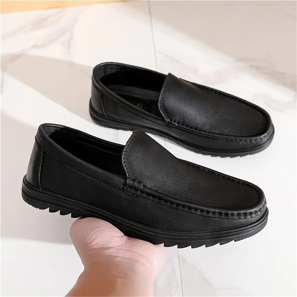 Mens Classic Loafers Slip On Leather Round Toe Comfortable Lightweight for Business Casual Office Work Shoes