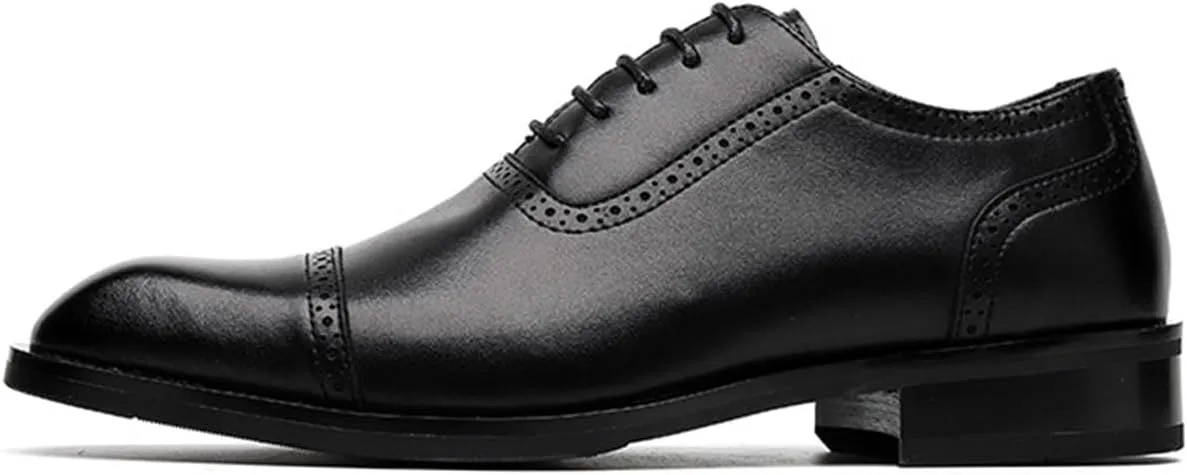 Men's Classic Modern Formal Oxford Brogues Lace Up Dress Shoes Elegant Wedding Shoes for Men