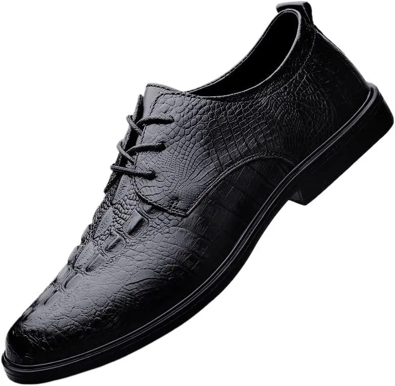 Men's Classic Oxfords Shoes Mens Modern Genuine Leather Business Tuxedo Shoes Casual Comfort Formal Dress Shoes for Men
