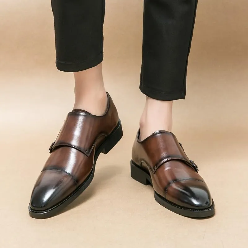Men's Classic Slip On Dress Shoes Men Genuine Leather Business Oxford Shoes Comfort Fashion Pointed Toe Derby Shoes for Men