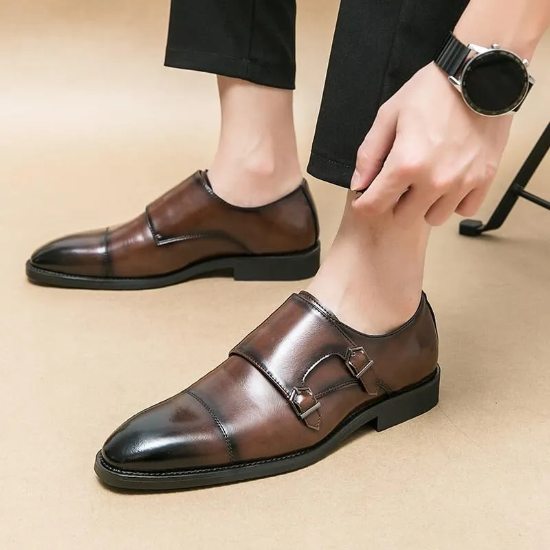 Men's Classic Slip On Dress Shoes Men Genuine Leather Business Oxford Shoes Comfort Fashion Pointed Toe Derby Shoes for Men