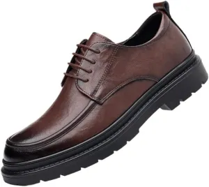 Mens Derby Shoes Genuine Leather Lightweight Modern Leather Business Casual Scale Pattern Comfort Formal Shoes Office Working Leather Derby Shoes(6.5)