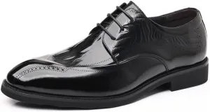 Men's Dress Shoes Casual Work Office Comfortable Business Oxfords Shoes Men Genuine Leather Platform Slip-On Oxfords