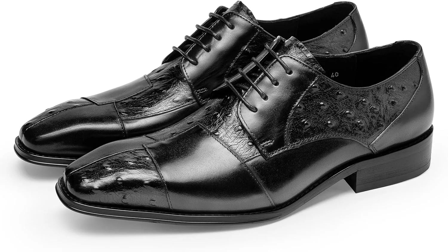 Men's Dress Shoes Derby- Modern Fashion Genuine Full Grain Leather Business Casual Shoes for Men