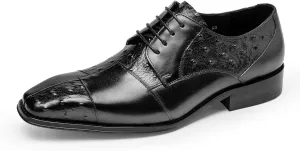 Men's Dress Shoes Derby- Modern Fashion Genuine Full Grain Leather Business Casual Shoes for Men
