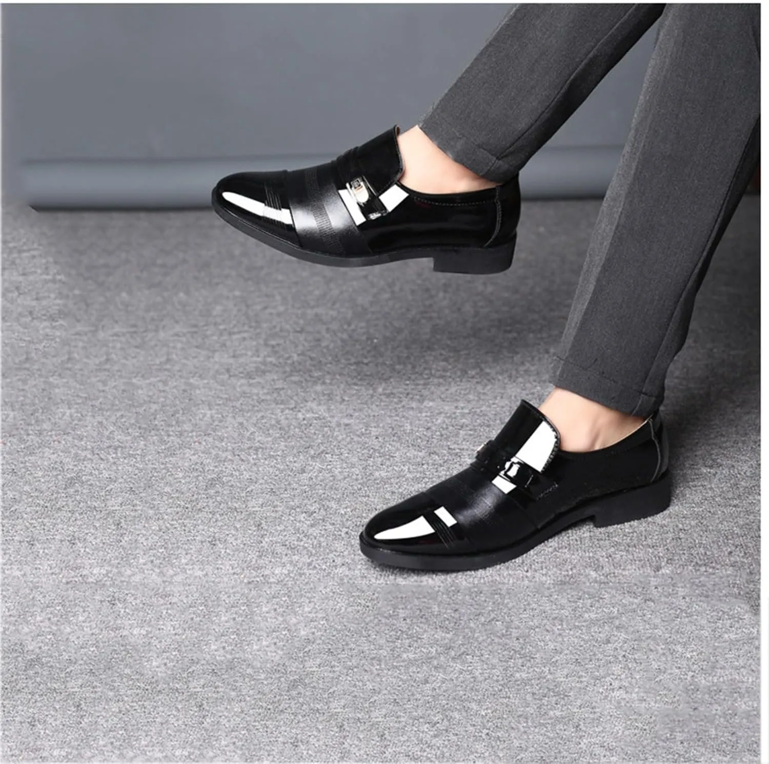 Men's Dress Shoes Loafers Driving Patent Leather Oxford Shoes Moccasins Business Office Shoes for Men