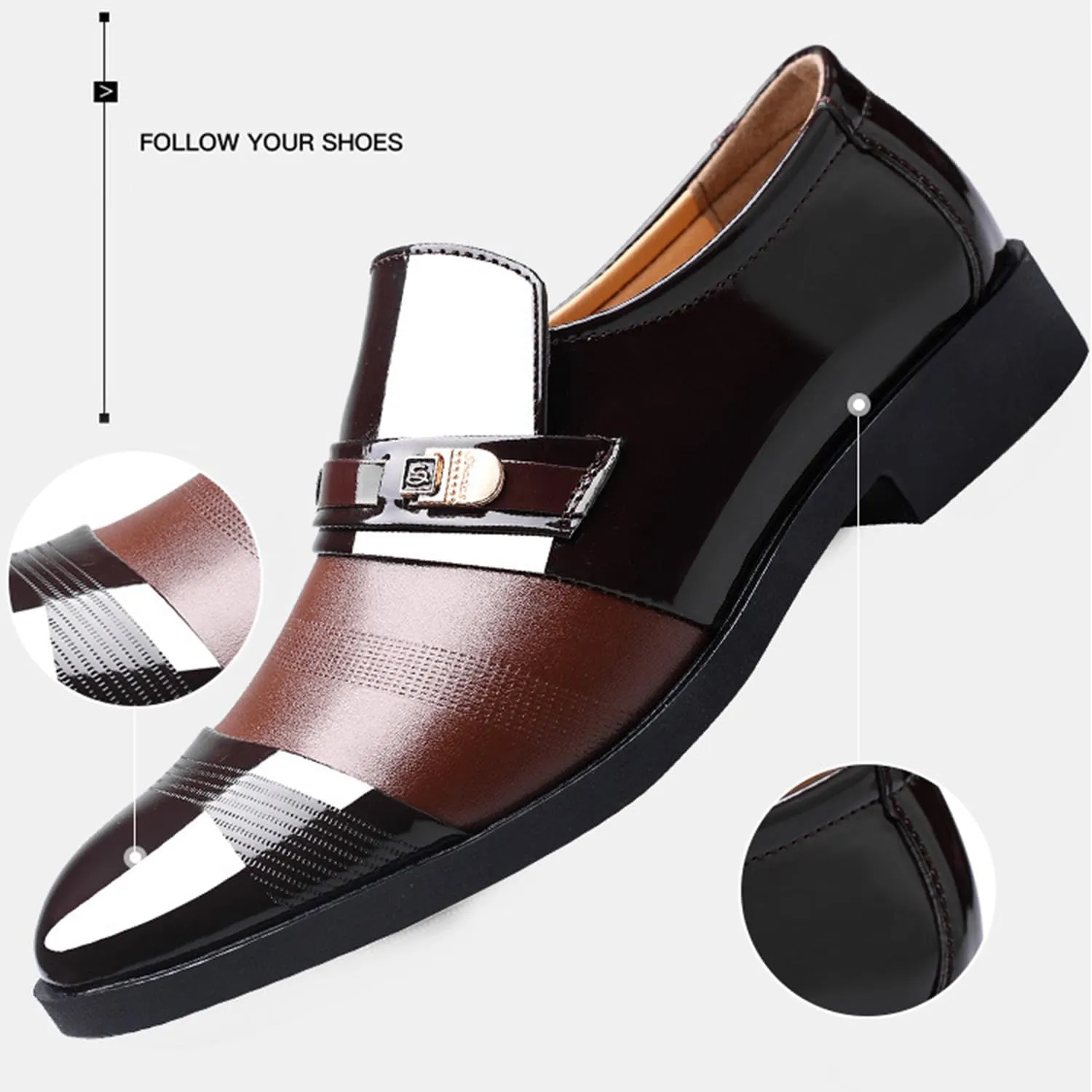 Men's Dress Shoes Loafers Driving Patent Leather Oxford Shoes Moccasins Business Office Shoes for Men