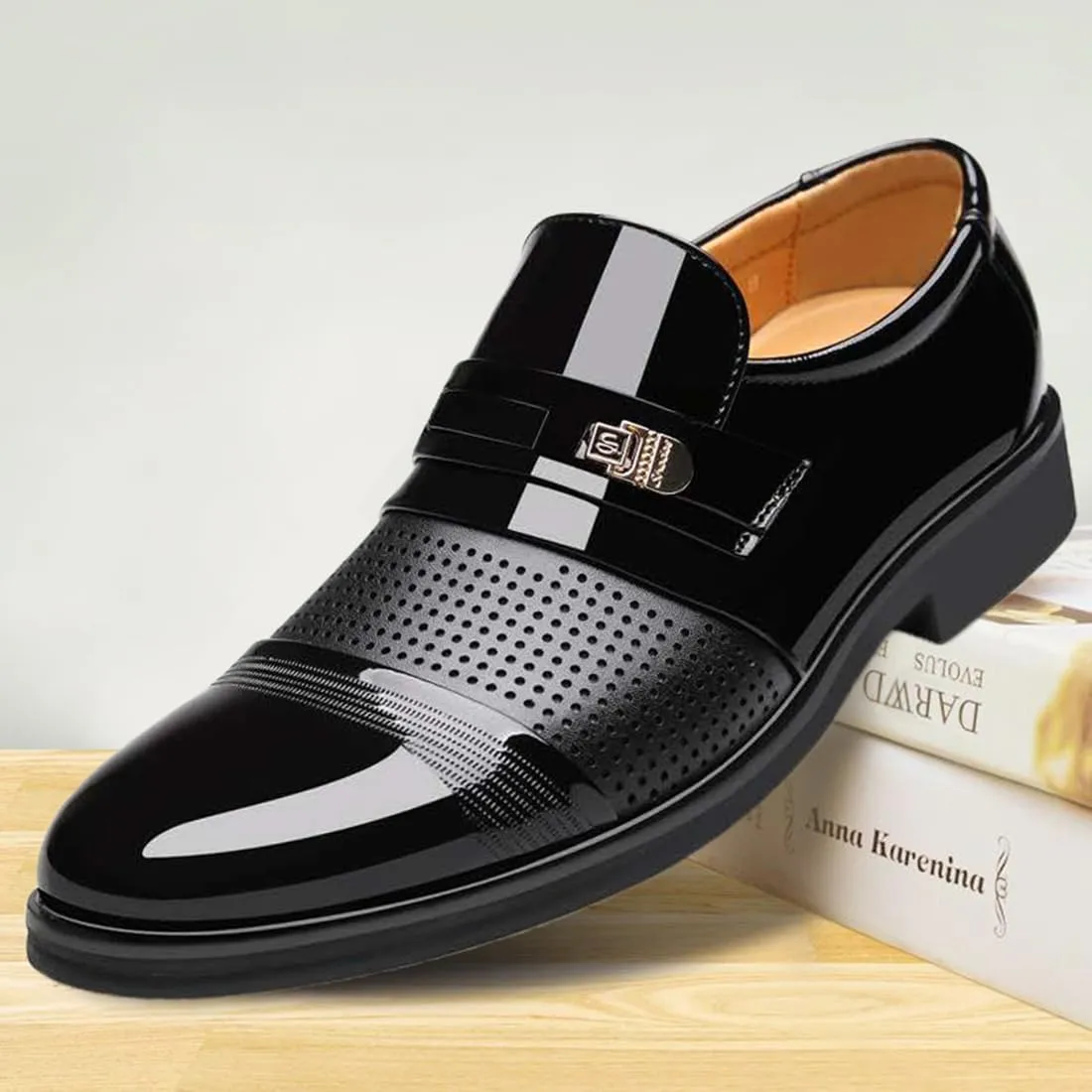 Men's Dress Shoes Oxfords Breathable Modern Derby Shoes Formal Business Wedding Shoes Classic Suit Shoes