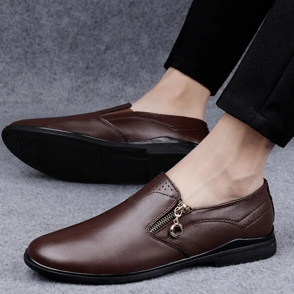 Mens Dress Sneakers Dress Shoes Modern Pointed Toe Prom Wedding Business Office Dress Shoes(Brown,7.5)