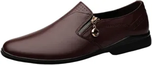 Mens Dress Sneakers Dress Shoes Modern Pointed Toe Prom Wedding Business Office Dress Shoes(Brown,7.5)