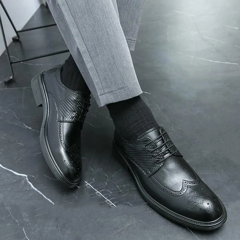 Men's Dress Sneakers Genuine Leather Oxford Shoes Non-Slip Waterproof Business Formal Derby Shoes for Men