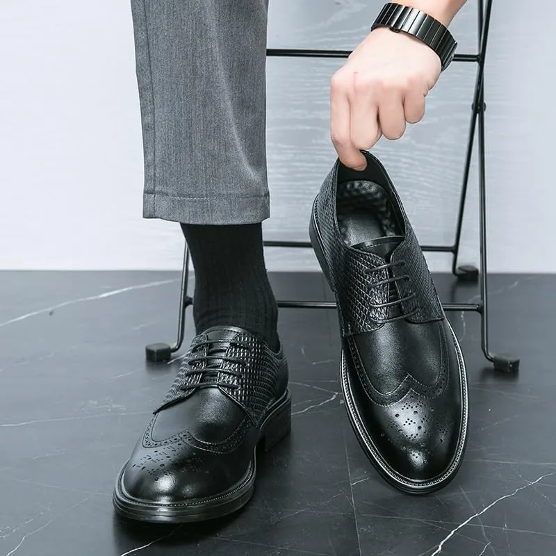 Men's Dress Sneakers Genuine Leather Oxford Shoes Non-Slip Waterproof Business Formal Derby Shoes for Men