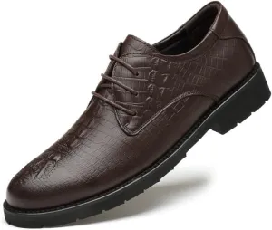 Men's Fashion Wingtip Brogue Shoes Men Genuine Leather Oxford Shoes Men Non-Slip Waterproof Business Formal Derby Shoes(Brown,6.5)