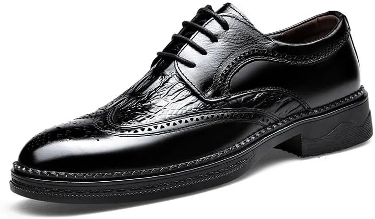 Mens Formal Business Dress Shoes Casual Non-Slip Softsole Derby Shoes Classic Wingtip Business Oxfords for Men