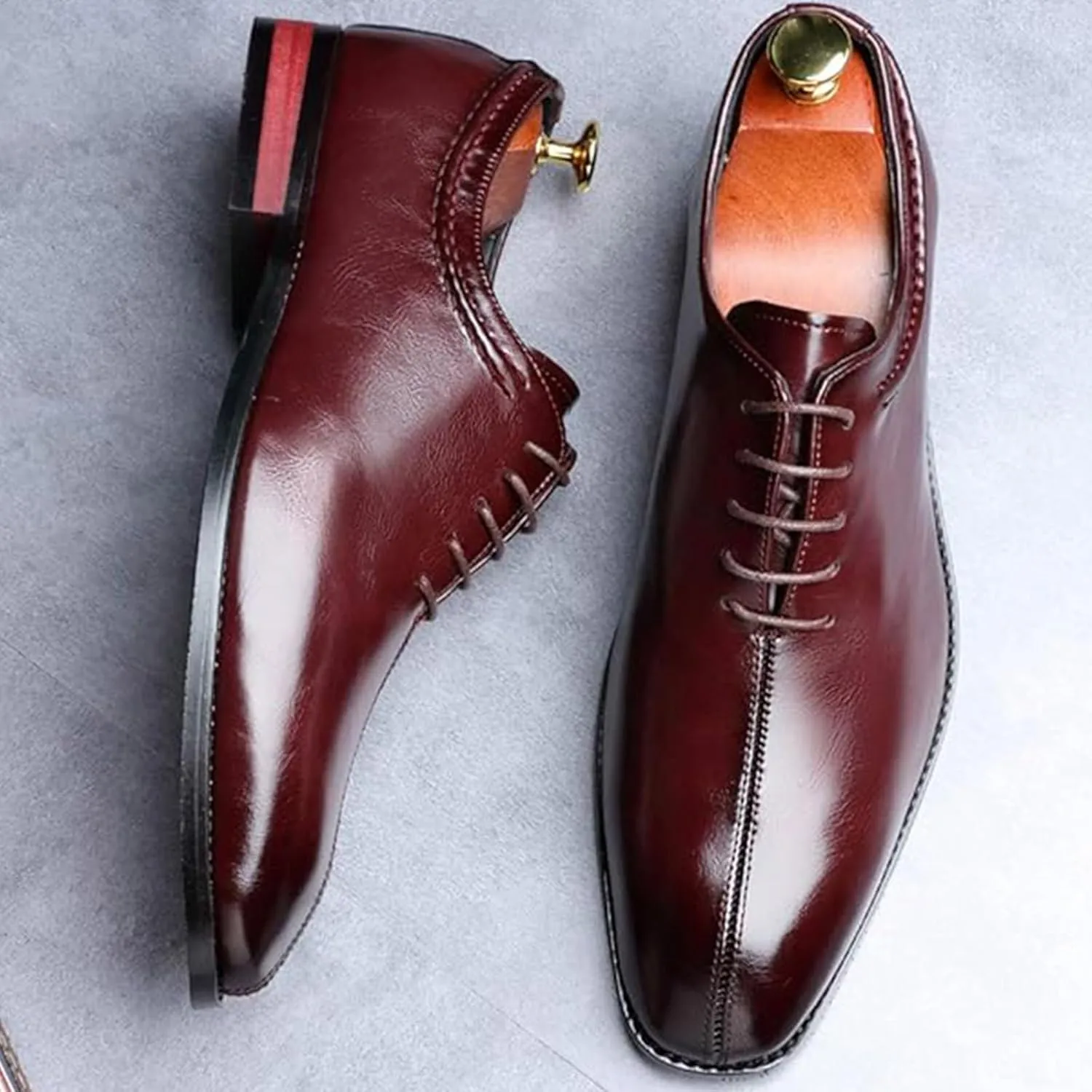 Mens Formal Dress Oxford Shoes Classic Modern Wedding Leather Full Cut