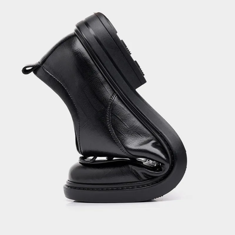 Men's Genuine Leather Low Oxford Shoes Mens Non-Slip Softsole Walking Tuxedo Dress Shoes