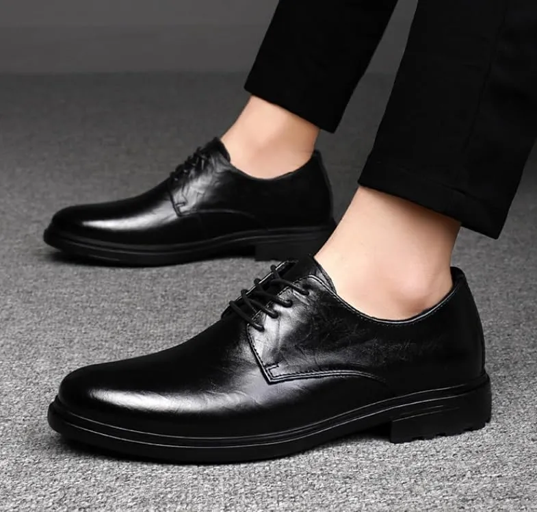 Men's Genuine Leather Oxford Shoes - Classic Modern Dress Shoes for Weddings and Business