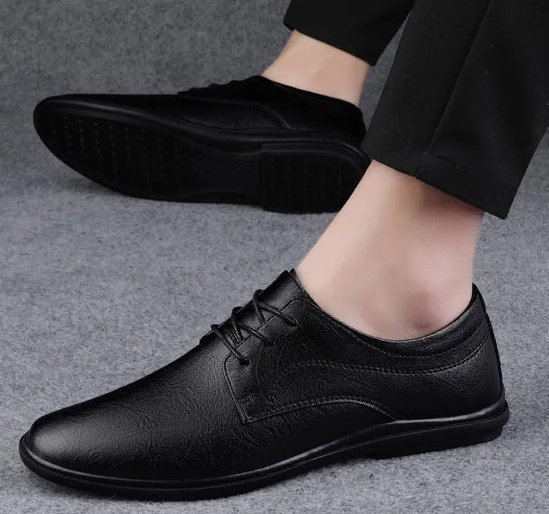 Men's Genuine Leather Oxford Shoes Classic Modern Wedding Formal Dress Shoes Casual Derby Shoe for Men