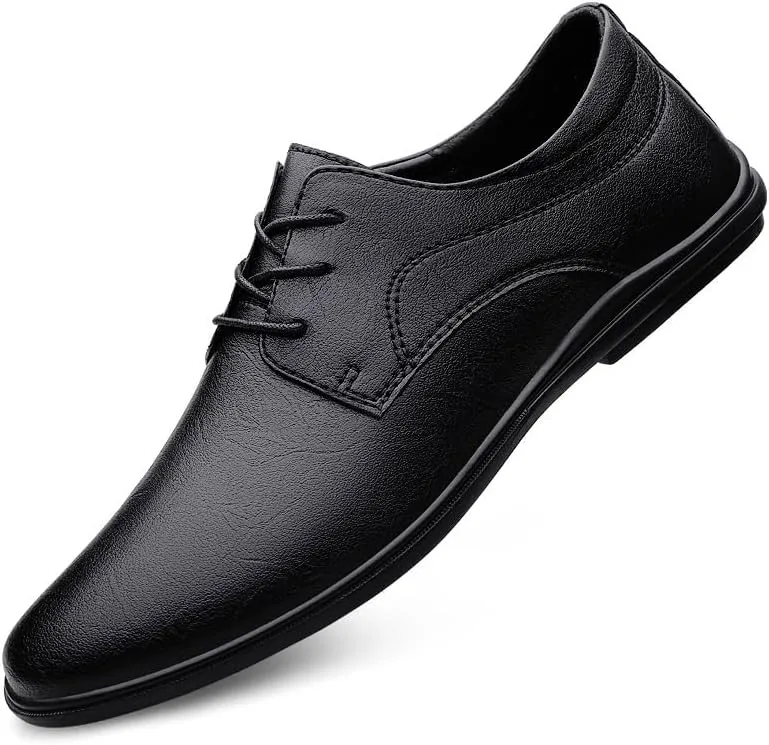 Men's Genuine Leather Oxford Shoes Classic Modern Wedding Formal Dress Shoes Casual Derby Shoe for Men