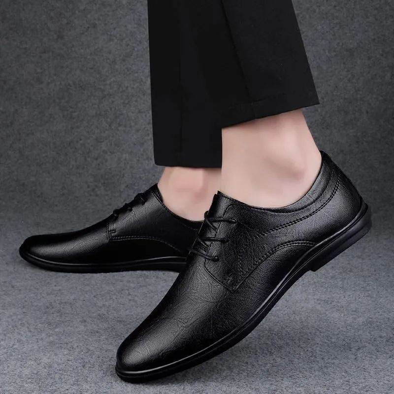 Men's Genuine Leather Oxford Shoes Classic Modern Wedding Formal Dress Shoes Casual Derby Shoe for Men