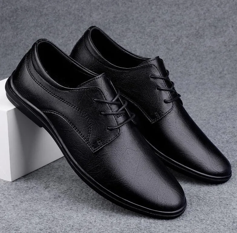 Men's Genuine Leather Oxford Shoes Classic Modern Wedding Formal Dress Shoes Casual Derby Shoe for Men