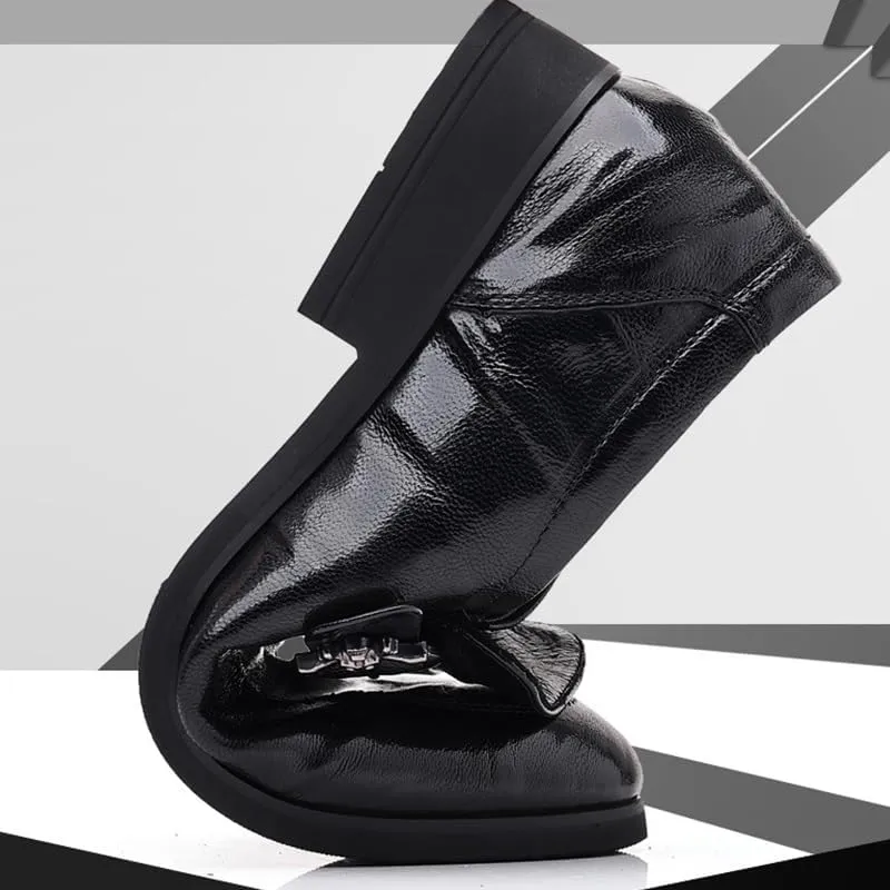 Men's Genuine Leather Oxford Shoes Comfort Business Lace Up Fashion Dress Non-Slip Waterproof Derby Shoes(Black,8.5)