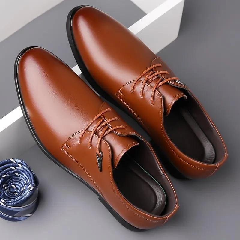 Men's Genuine Leather Oxford Shoes Fashion Casual Retro Classic Comfortable Dress Shoes Office Working Formal Derby Shoes for Men(8)