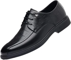 Men's Genuine Leather Oxford Shoes Men Classic Pointed Toe Dress Shoes Comfortable Lace-Up Derby Shoes for Men(9)