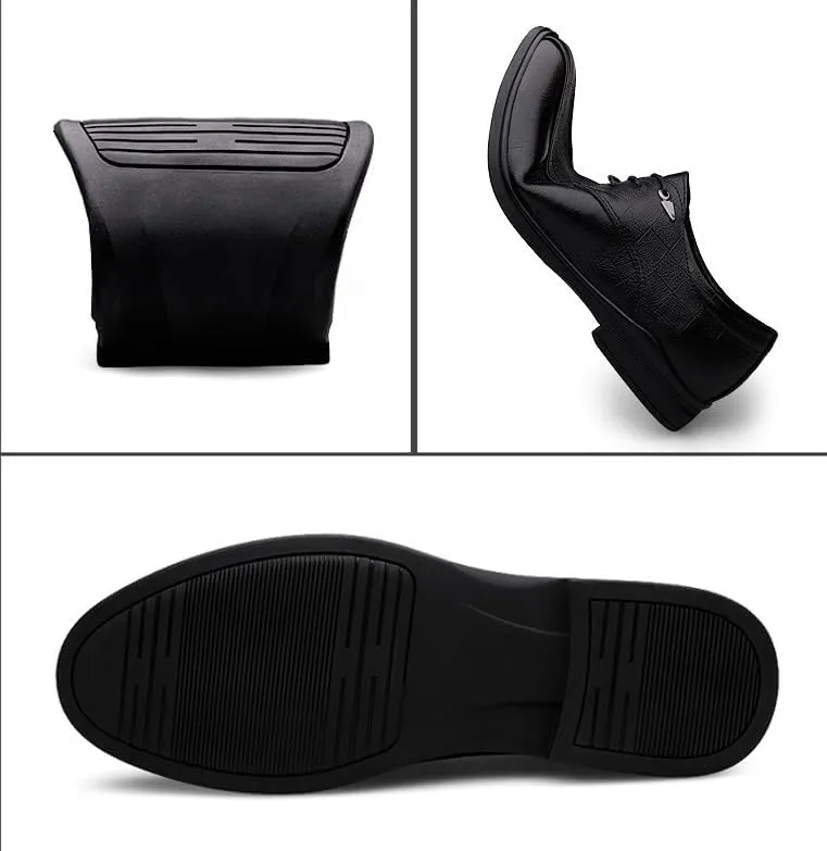 Men's Genuine Leather Oxford Shoes Men Modern Low Top Pointed Toe Tuxedo Derby Shoes Lace Up Casual Business Suit Tuxedo Shoes