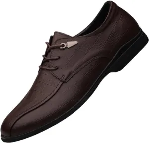 Men's Genuine Leather Oxford Shoes Men Modern Low Top Pointed Toe Tuxedo Derby Shoes Lace Up Casual Business Suit Tuxedo Shoes