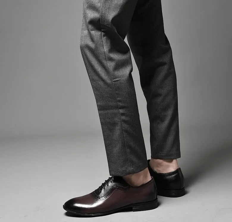 Men's Genuine Leather Oxford Shoes Non-Slip Business Formal Derby Shoes Leather Casual Dress Shoes for Men