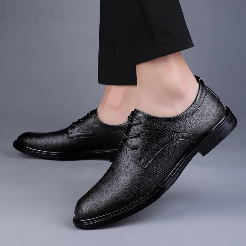 Men's Genuine Leather Oxfords Shoes Mens Business Classic Formal Dress Shoes Lace-up Fashion Sneakers for Men