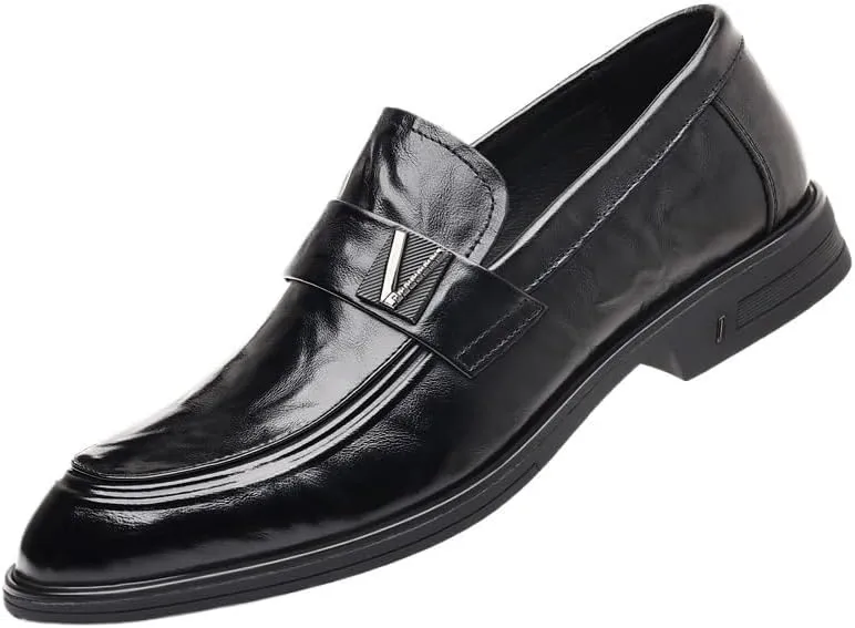 Men's Genuine Leather Platform Oxford Shoes Casual Business Dress Shoes for Men