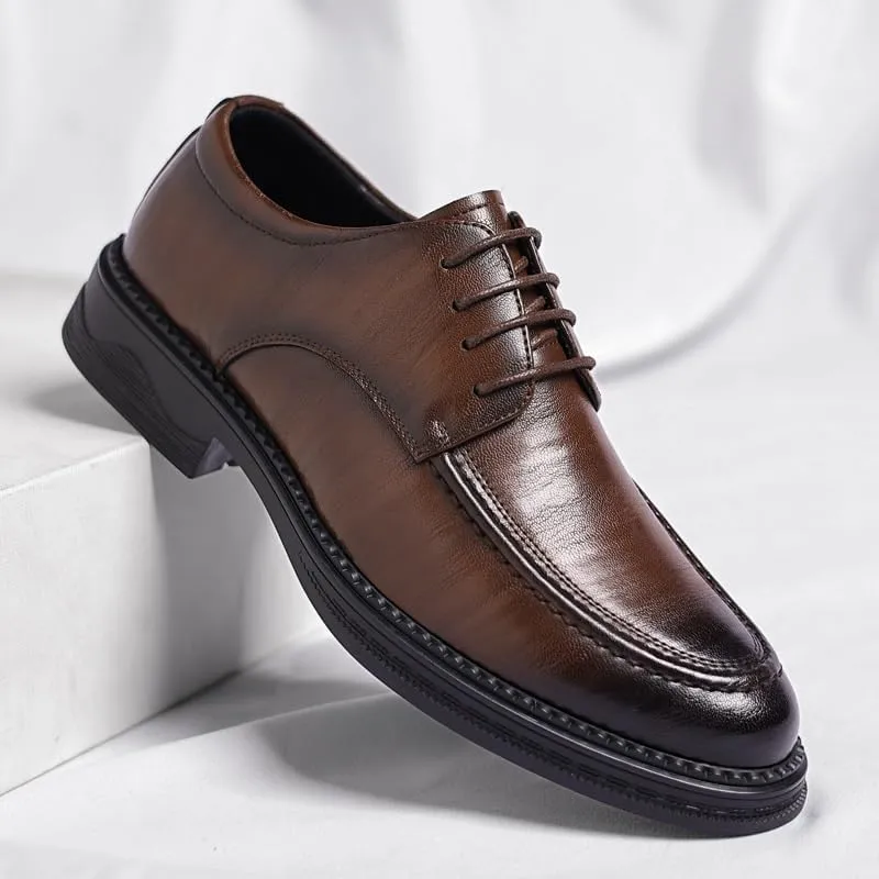 Men's Genuine Leather Platform Oxfords Classic Men Dress Shoes Business Casual Tuxedo Shoes for Men
