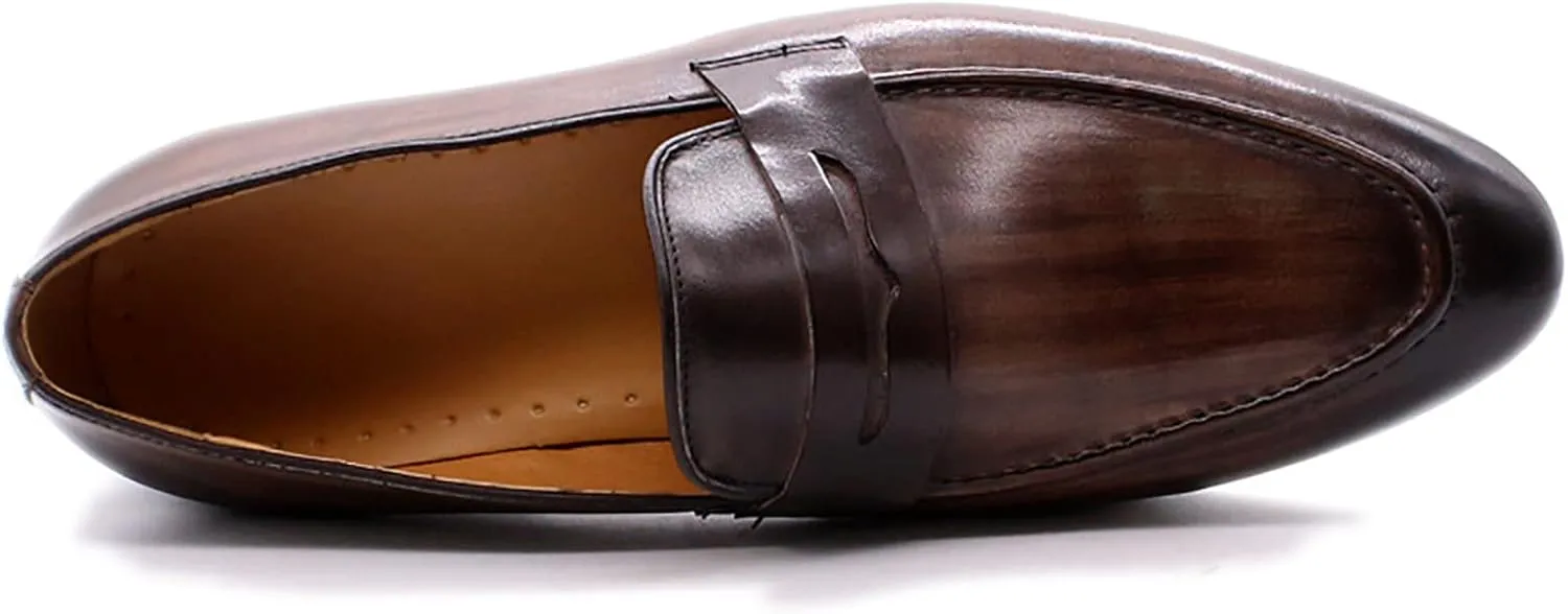 Men's Handmade Leather Loafers - Casual Lightweight Driving Moccasins, Slip-On Dress Shoes with Leather Lining for Business and Everyday Wear