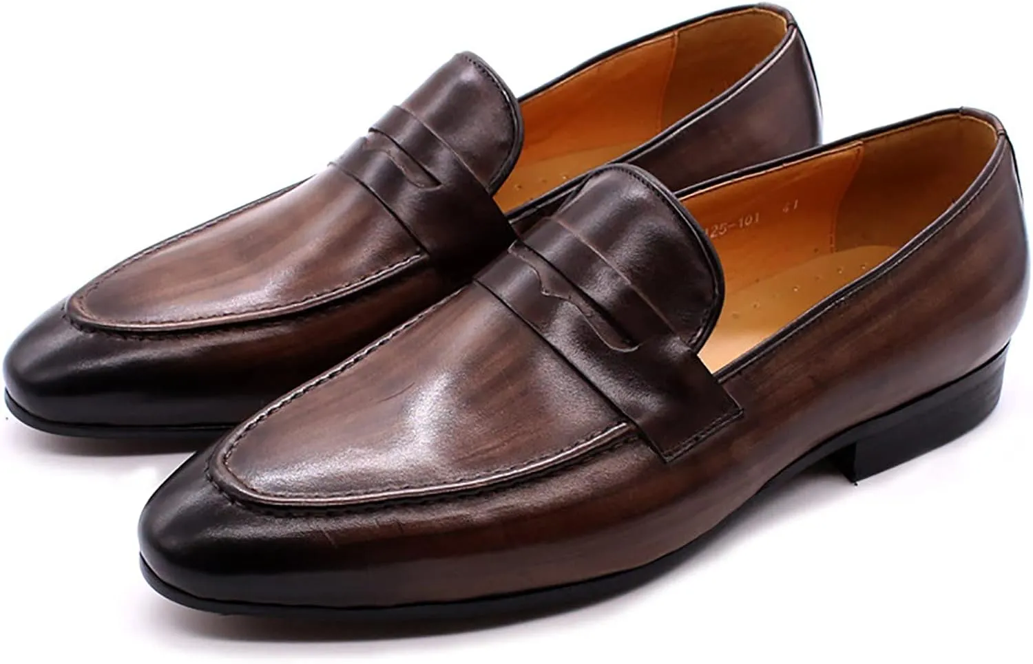Men's Handmade Leather Loafers - Casual Lightweight Driving Moccasins, Slip-On Dress Shoes with Leather Lining for Business and Everyday Wear